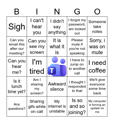 Work Teams Bingo Card
