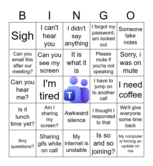 Work Teams Bingo Card