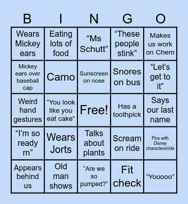 Mr.C Bingo! Bingo Card