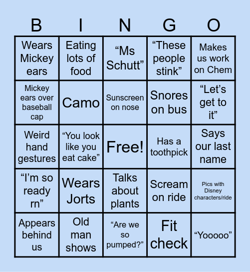 Mr.C Bingo! Bingo Card