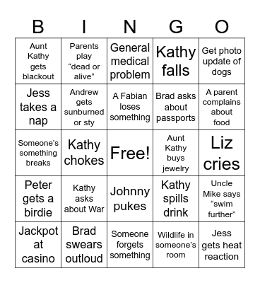 Aruba🛫 Bingo Card