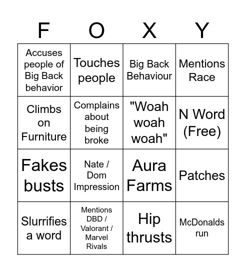 Jay Bingo Card