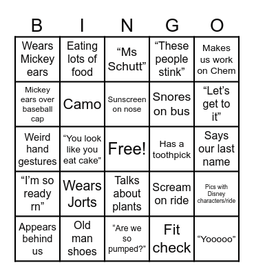 Mr.C Bingo! Bingo Card