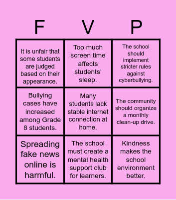 Spin To Win : Voices of the Kingdom Bingo Card