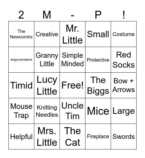 The Littles Bingo Card