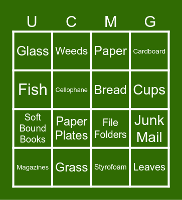 GREEN WASTE Bingo Card
