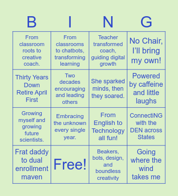 Dining with the Stars! Bingo Card