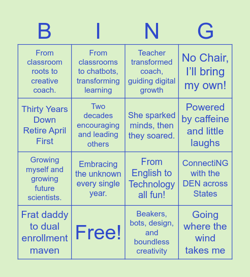 Dining with the Stars! Bingo Card