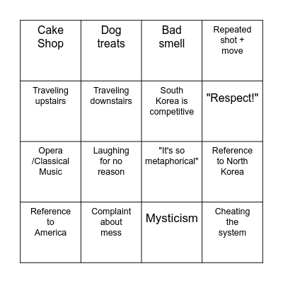 PARASITE BINGO Card