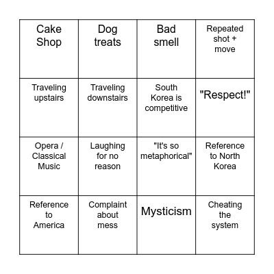 PARASITE BINGO Card