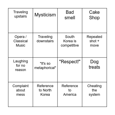 PARASITE BINGO Card