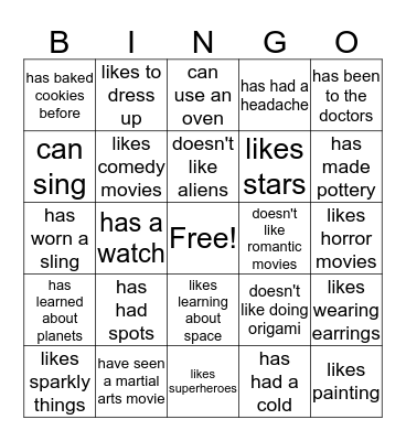 HFH BINGO Card