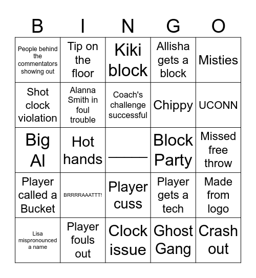 Mist  vs Phantom Bingo Card
