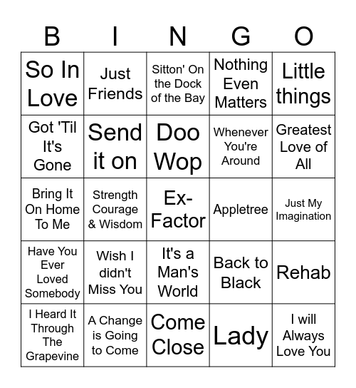 Soul Bingo Card