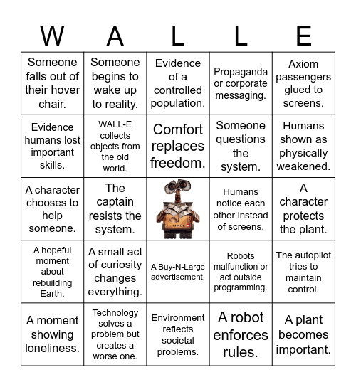 Every dystopia survives because people stop questioning things. Bingo Card
