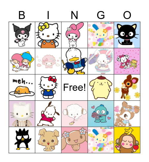 Shannon's Hello Kitty Bingo Card