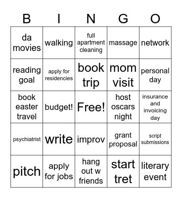 March Bingo Card