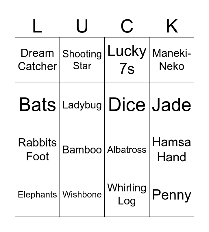 Lucky Bingo Card