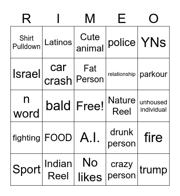RimeO Bingo Card
