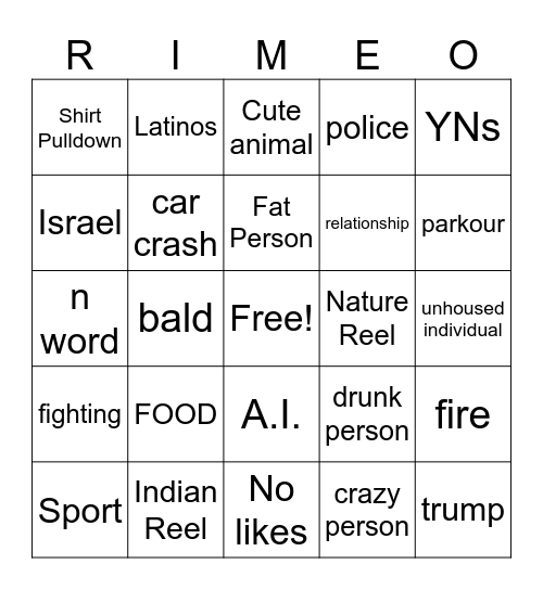 RimeO Bingo Card
