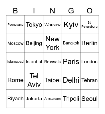 Nuclear Bingo Card