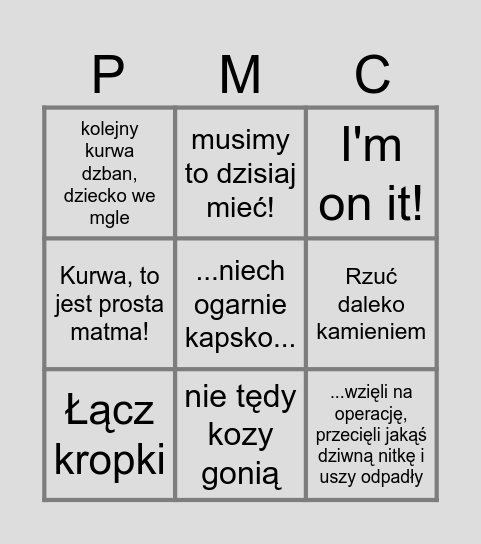 rozmowy Bingo Card