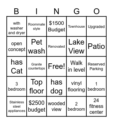 Customer Bing Bingo Card