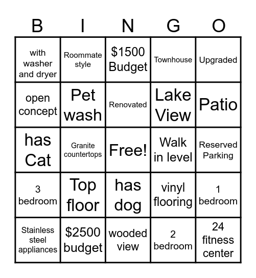 Customer Bing Bingo Card