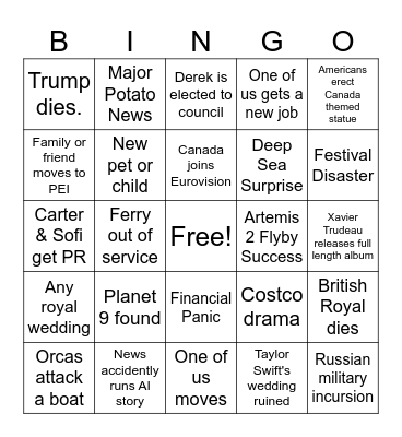 Hygge Friends 2026 Bingo Card