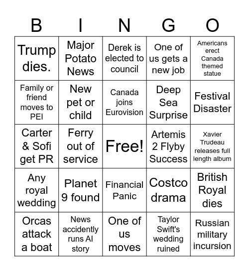 Hygge Friends 2026 Bingo Card