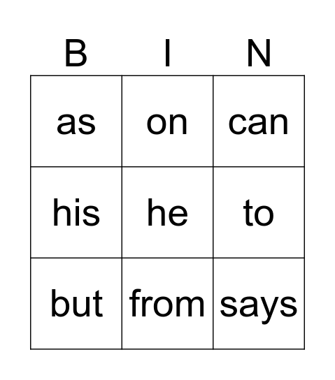 Fox on a box Bingo Card
