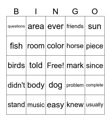 Fry's 4th 100 Bingo Card