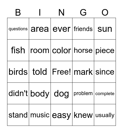 Fry's 4th 100 Bingo Card