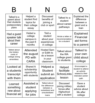 Bingo Card