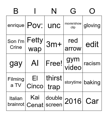TikTok BINGO Card
