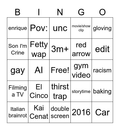 TikTok BINGO Card