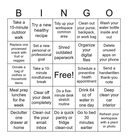 Spring Refresh Bingo Card