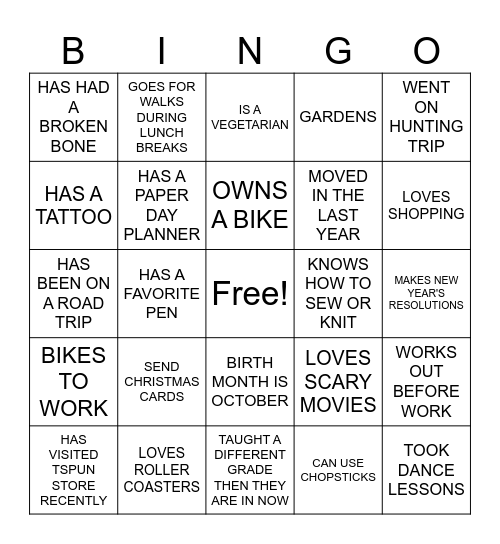 XCS BINGO Card