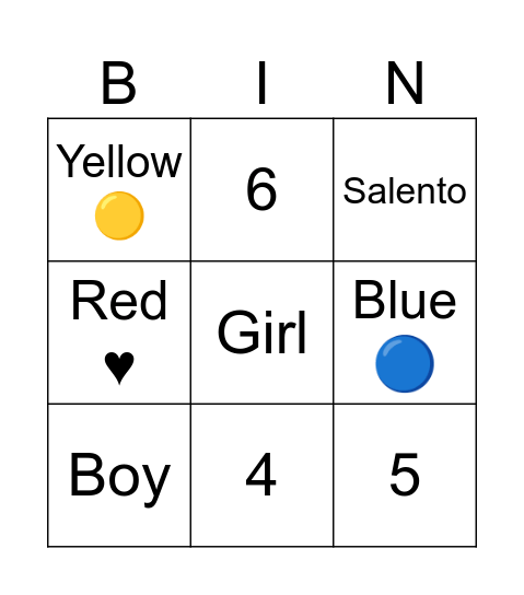 Introducing myself Bingo Card