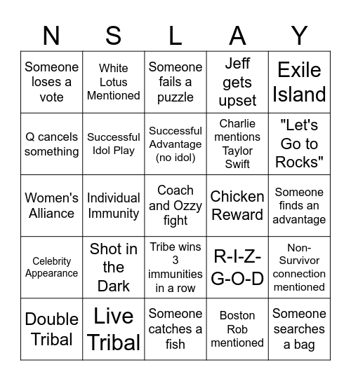 Pre-Merge Bingo Card