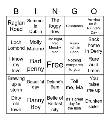 St. Patrick's Day 2026 Bingo Card