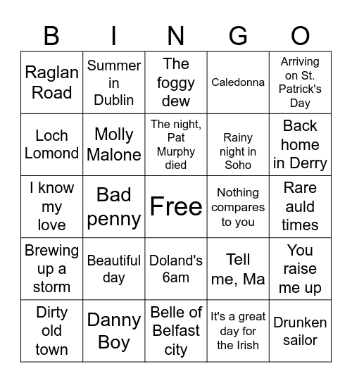 St. Patrick's Day 2026 Bingo Card