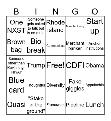 Friday fun Bingo Card