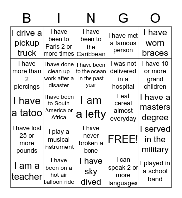 Amy & Matts Wedding Bingo Card