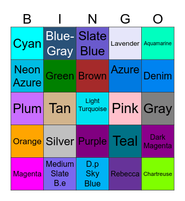 Color Bingo I - II Bingo Card