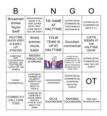 MarSi’s Super Bowl Bingo Card