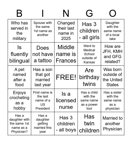 Office Bingo Card