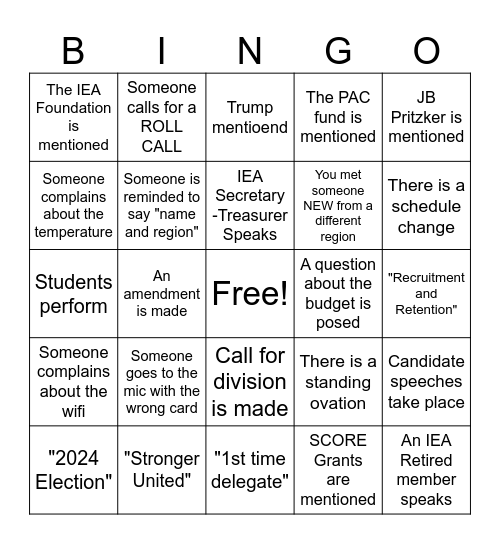 IEA/RA 2024 Bingo Card