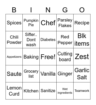Life Skills Bingo Card
