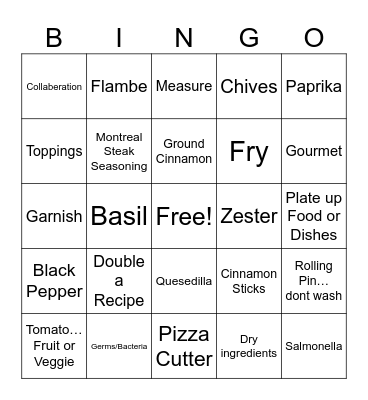 Life Skills Bingo Card